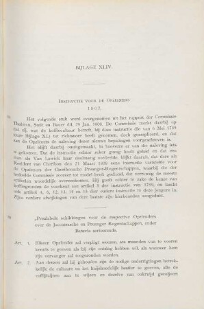 Bijlage XLIV. Instructie voor de opzieners