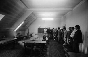 Freiburg: Emil-Thoma-Schule; unausgebautes Klassenzimmer im Dachgeschoss