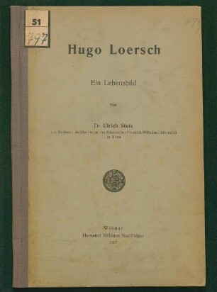 Hugo Loersch : ein Lebensbild
