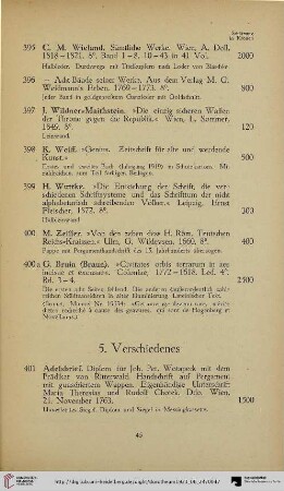 5. Verschiedenes (Nr. 401-419)