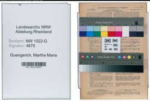 Entnazifizierung Martha Maria Guengerich , geb. 26.08.1899 (Lehrerin)