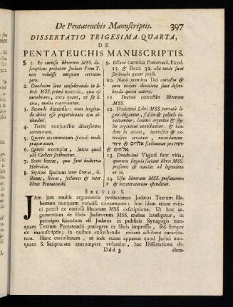 397-409, Dissertatio Trigesima Quarta