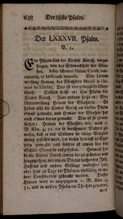 Der LXXXVII. Psalm.