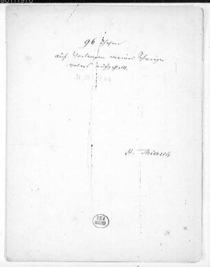 Heinrich Wilhelm Josias Thiersch (1817-1885) Nachlass: Apostolische Thesen - BSB Thierschiana II 103