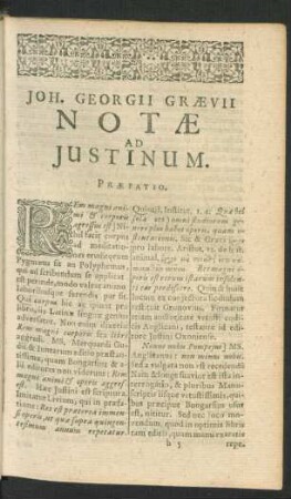 Joh. Georgii Graevii Notae Ad Justinum.