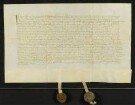 Martin Ludwig von Langenau ("Nawe") [Alb-Donau-Kreis] und sein Bruder, der Priester Siegfried ("Sefrid") Ludwig, verkaufen Anna, der Witwe des Hartmann Langenmantel von Augsburg, und ihren Trägern Johann Strölin auf dem Hof [Weinhof] und Hermann Rot, beide Bürger zu Ulm, 6 Tagwerk Wiesen in Langenau ("Naw") im Ried, die Grafschatz genannt werden. Dafür haben sie von der Käuferin 14 Pfund Würzburger Pfennige erhalten. Die Verkäufer übernehmen daher die Gewährleistung für den Verkauf und stellen dafür einen Bürgen.