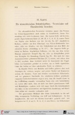 III. Kapitel: Die alexandrinischen Schnabelgefässe. Verzeichniss und Charakteristik derselben