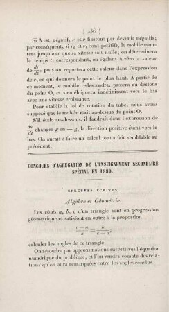 Concours d'agrégation de l'enseignement secondaire spécial en 1880.
