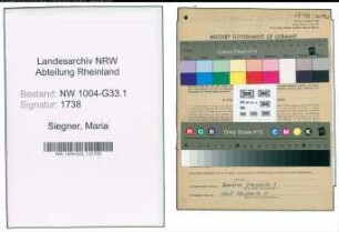Entnazifizierung Maria Siegner , geb. 29.09.1911 (Lehrerin)