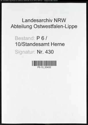 Sterberegister Standesamt Herne