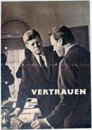 Reich bebilderter Sonderdruck des SPD-Parteivorstandes zum Besuch des Regierenden Bürgermeisters von Berlin (West) Willy Brandt in der USA