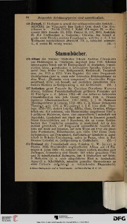 Stammbücher (Nr. 486-509)
