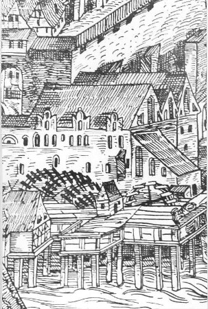 Görlitz. Vierradenmühle, aus: Stadtansicht von 1565
