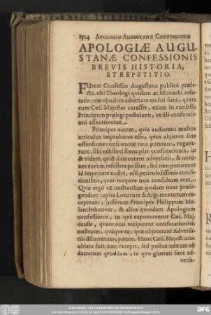 Apologiae Augustanae Confessionis Brevis Historia, Et Repetitio.