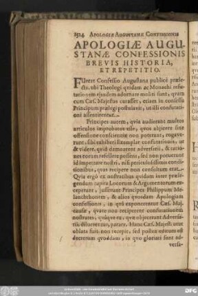 Apologiae Augustanae Confessionis Brevis Historia, Et Repetitio.