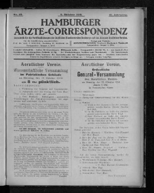 No. 40. 6. Oktober 1918. 21. Jahrgang.