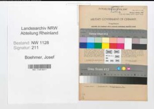 Entnazifizierung Josef Boehmer , geb. 19.02.1900 (Polizist)