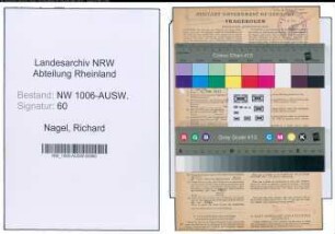 Entnazifizierung Richard Nagel , geb. 17.02.1905 (Zollsekretaer)