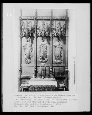 Mondsichelmadonna zwischen Johannes Evangelista und dem Heiligen Stephanus