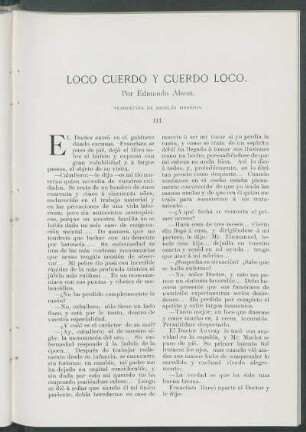 Loco cuerdo y cuerdo loco. [Continuación] : III.