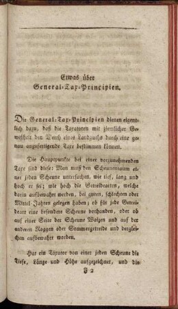 Etwas über General-Tax-Principien
