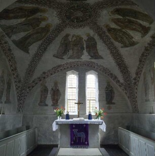 Gewölbebild: Madonna mit Kind umgeben von Petrus und Paulus