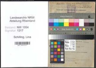 Entnazifizierung Lina Schilling , geb. 15.04.1891 ()