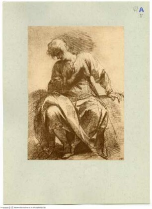 Sitzende Gewandfigur