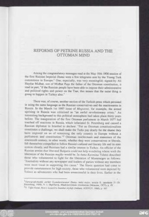 Reforms Of Petrine Russia And The Ottoman Mind