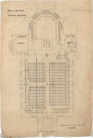 Dolmetsch, Heinrich; Herrenalb; Ev. Pfarrkirche, Restaurierung - Grundriss EG