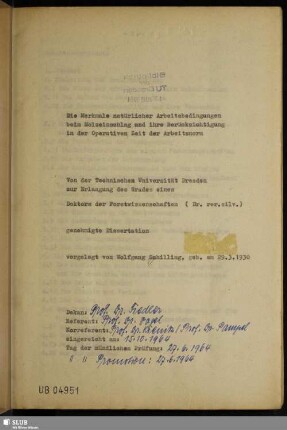 Die Merkmale natürlicher Arbeitsbedingungen beim Holzeinschlag und ihre Berücksichtigung in der Operativen Zeit der Arbeitsnorm