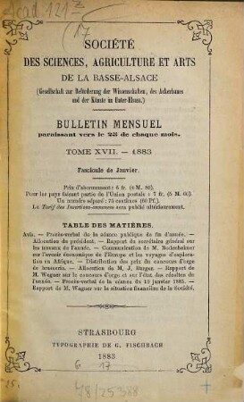 Bulletin mensuel. 17. 1883