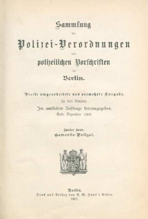 Bd. 2: Gewerbe-Polizei : im amtlichen Auftrage herausgegeben