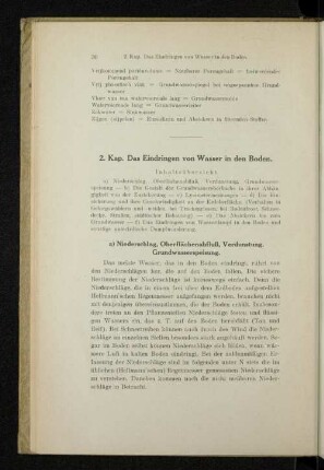 2. Kap. Das Eindringen von Wasser in den Boden.