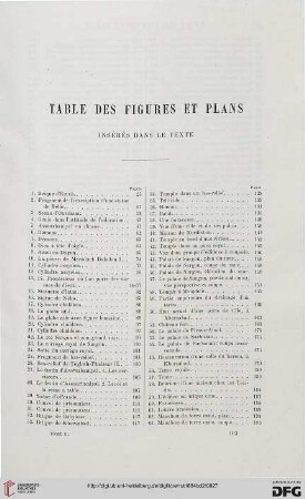 Table des figures et plans insérés dans le texte