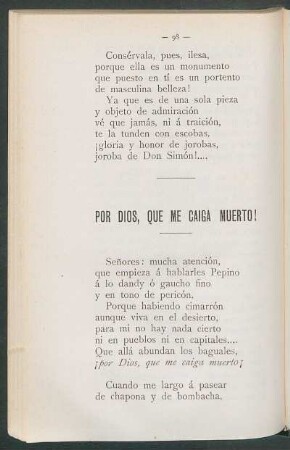 Por dios, que me caiga muerte!