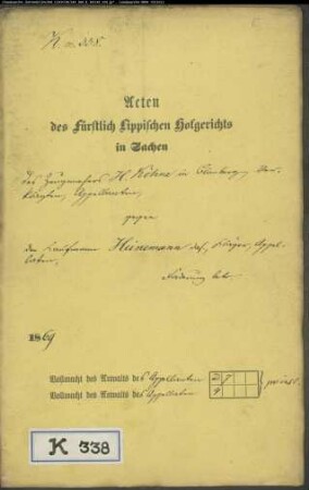 Köhne, Zeugmacher in Blomberg gegen Kaufmann Heinemann in Blomberg
