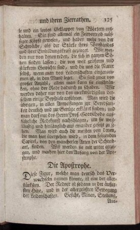 Die Apostrophe. - Die Prosopopöie.