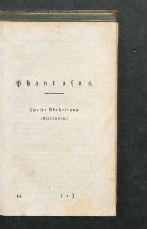 Phantasus. Zweite Abtheilung. (Fortsetzung.)