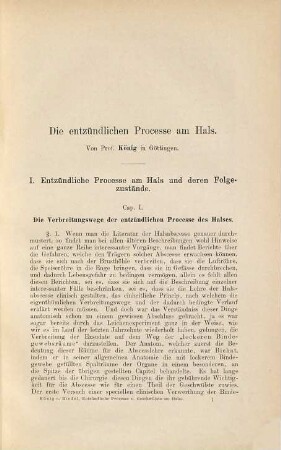 Die entzündlichen Processe am Hals und die Geschwülste am Hals