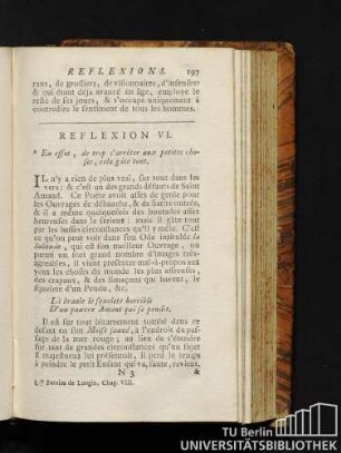 Reflexion VI. En effet, de trop s'arrêter aux petites choses, cela gâte tout.