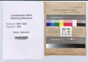 Entnazifizierung Heinrich Koch , geb. 13.01.1900 (Staedtischer Angestellter)