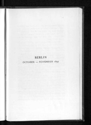 Berlin October-November 1897