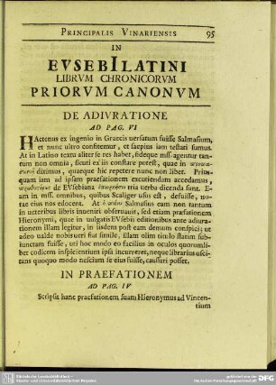 In Eusebi Latini Librum Chronicorum Priorum Canonum