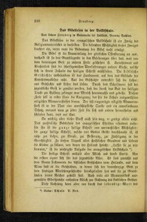 ¬Das¬ Bibellesen in der Volksschule