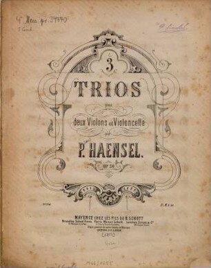 3 trios : pour 2 violons et violoncelle ; op. 30
