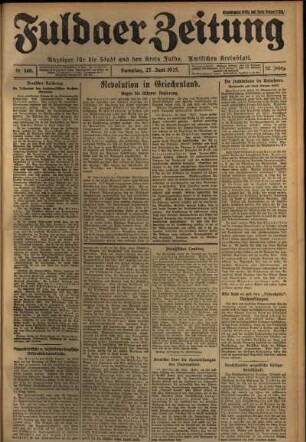 Ausgabe vom Samstag, den 27. Juni 1925.