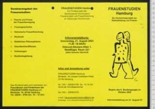 Frauenstudien Hamburg : Ein Hochschulprojekt zur Weiterbildung von Frauen