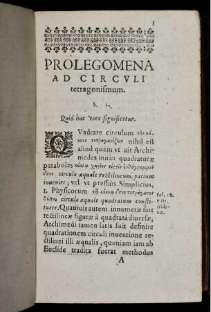 Prolegomena ad Circuli.