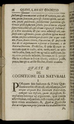Quæst. II, De Cognitione Dei Naturali